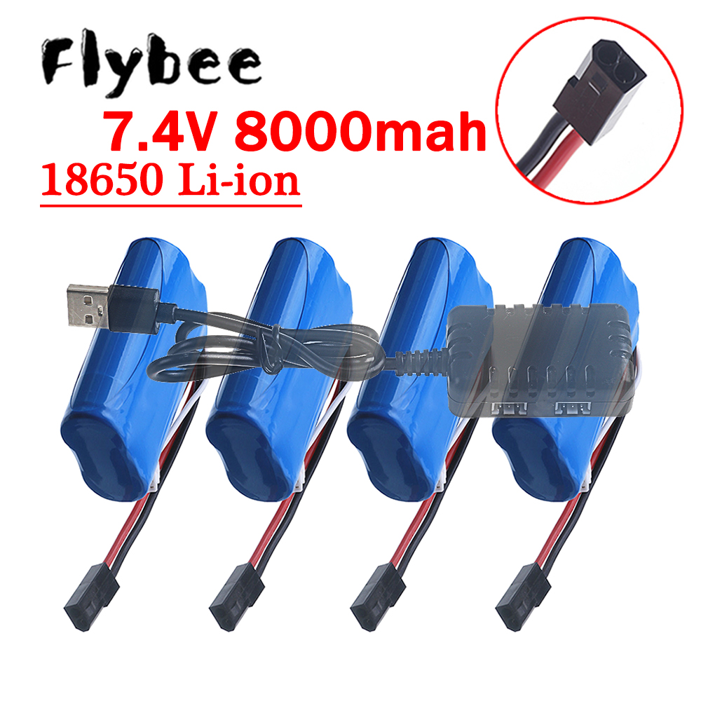 Rc Hobby Boat - (5500 Plug) Baterai 18650 7.4V 8000Mah,
